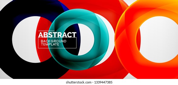 Anillos vectores fondo abstracto, plantilla de ilustración moderna