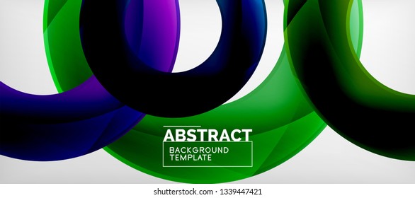Vector rings abstract background, modern illustration template