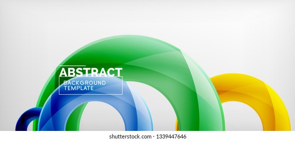 Vector rings abstract background, modern illustration template