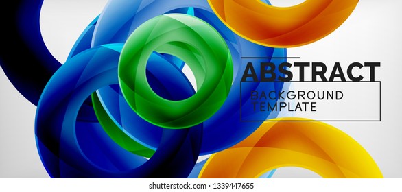 Vector rings abstract background, modern illustration template