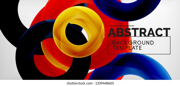 Vector rings abstract background, modern illustration template