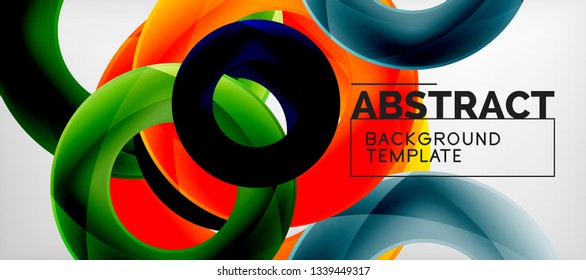 Anillos vectores fondo abstracto, plantilla de ilustración moderna