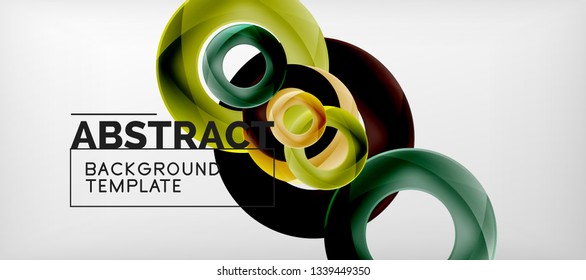 Vector rings abstract background, modern illustration template
