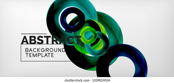 Vector rings abstract background, modern illustration template