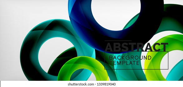 Vector rings abstract background, modern illustration template