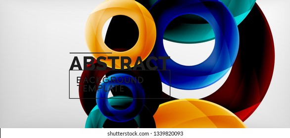 Anillos vectores fondo abstracto, plantilla de ilustración moderna