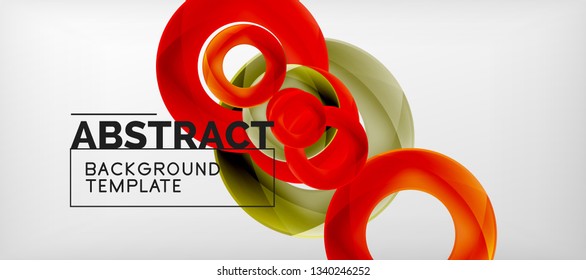 Vector rings abstract background, modern illustration template