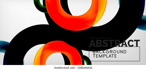 Vector rings abstract background, modern illustration template
