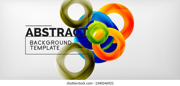 Vector rings abstract background, modern illustration template