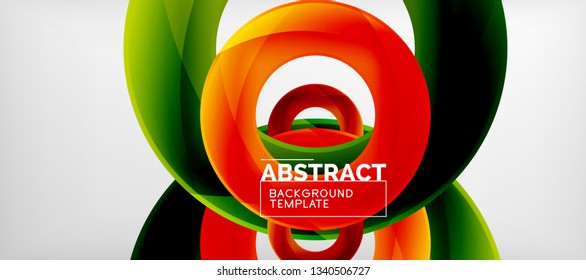Vector rings abstract background, modern illustration template