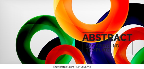 Anillos vectores fondo abstracto, plantilla de ilustración moderna