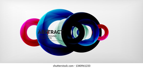 Vector rings abstract background, modern illustration template