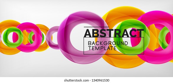 Vector rings abstract background, modern illustration template