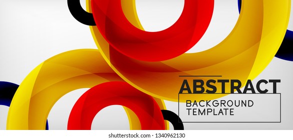 Vector rings abstract background, modern illustration template