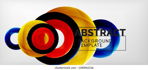 Vector rings abstract background, modern illustration template