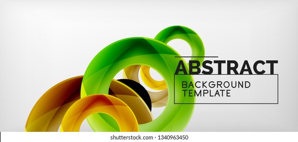 Anillos vectores fondo abstracto, plantilla de ilustración moderna