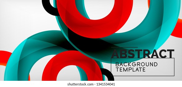 Vector rings abstract background, modern illustration template