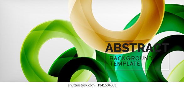 Vector rings abstract background, modern illustration template