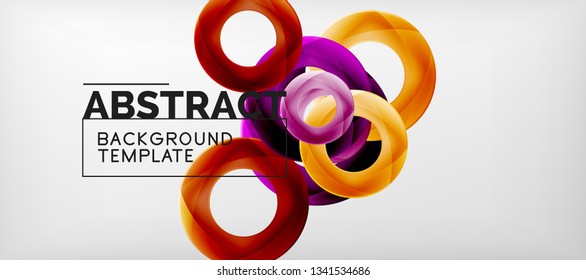 Vector rings abstract background, modern illustration template