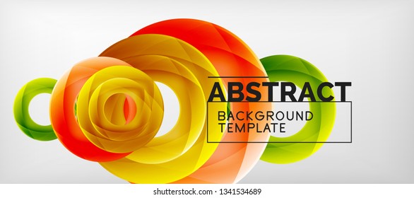 Vector rings abstract background, modern illustration template