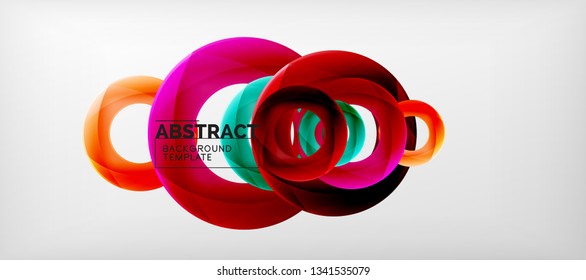 Vector rings abstract background, modern illustration template