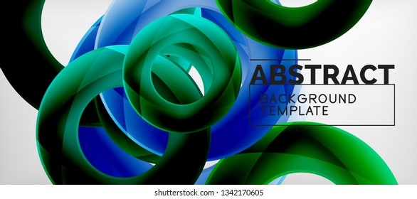 Vector rings abstract background, modern illustration template