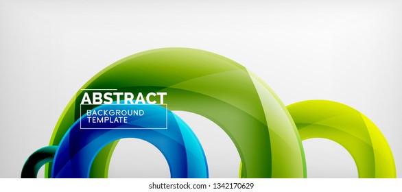 Vector rings abstract background, modern illustration template