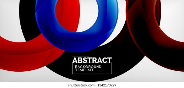 Vector rings abstract background, modern illustration template