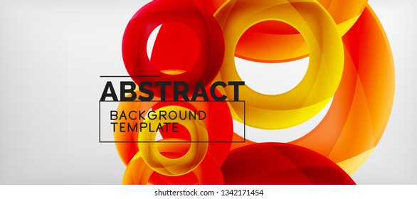 Vector rings abstract background, modern illustration template
