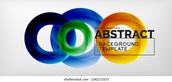 Vector rings abstract background, modern illustration template