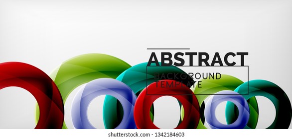 Vector rings abstract background, modern illustration template