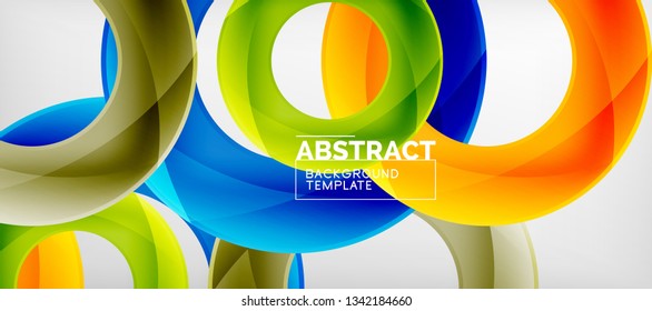 Anillos vectores fondo abstracto, plantilla de ilustración moderna