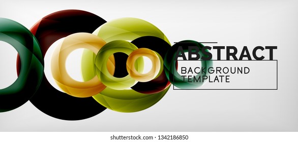 Vector rings abstract background, modern illustration template