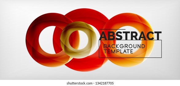 Vector rings abstract background, modern illustration template