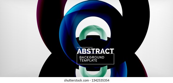 Vector rings abstract background, modern illustration template