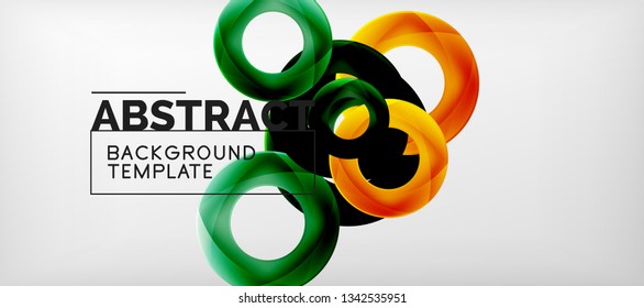 Vector rings abstract background, modern illustration template