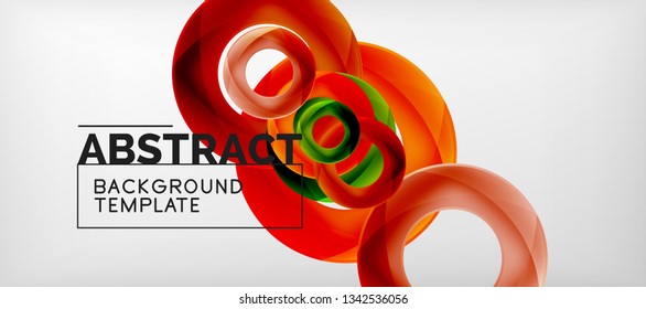 Anillos vectores fondo abstracto, plantilla de ilustración moderna