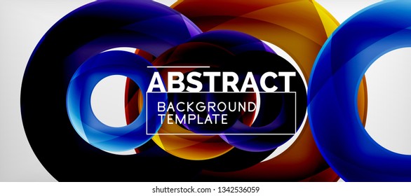 Anillos vectores fondo abstracto, plantilla de ilustración moderna