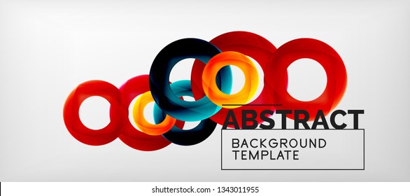 Vector rings abstract background, modern illustration template