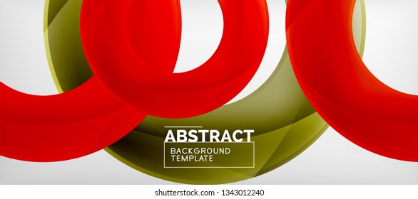 Vector rings abstract background, modern illustration template
