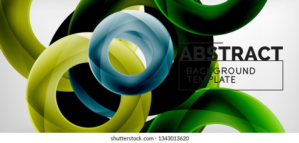 Vector rings abstract background, modern illustration template