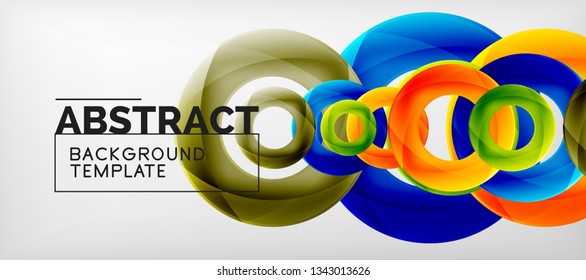 Vector rings abstract background, modern illustration template