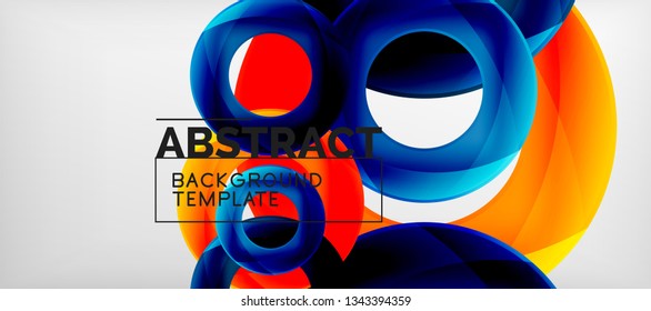 Vector rings abstract background, modern illustration template