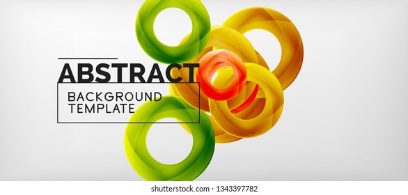 Vector rings abstract background, modern illustration template