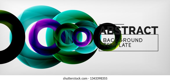 Vector rings abstract background, modern illustration template