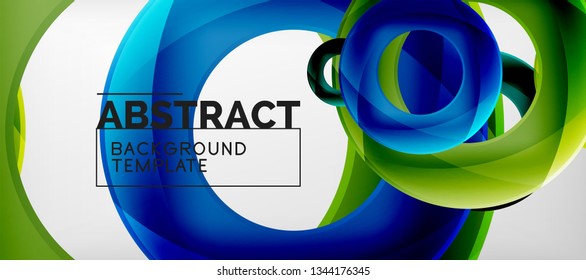 Vector rings abstract background, modern illustration template