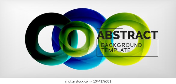 Vector rings abstract background, modern illustration template