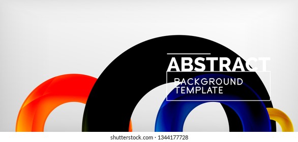 Vector rings abstract background, modern illustration template