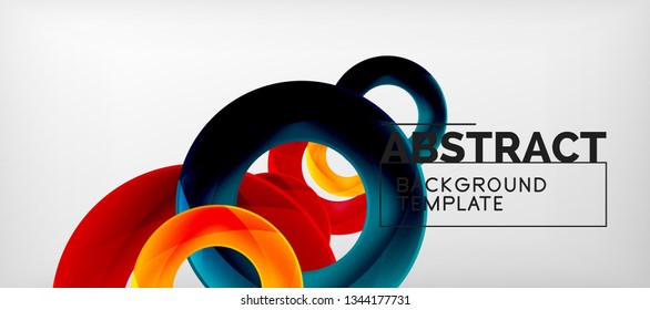 Vector rings abstract background, modern illustration template