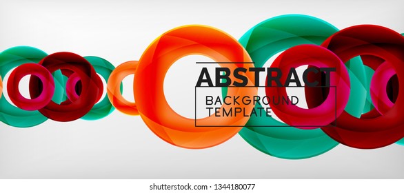 Vector rings abstract background, modern illustration template
